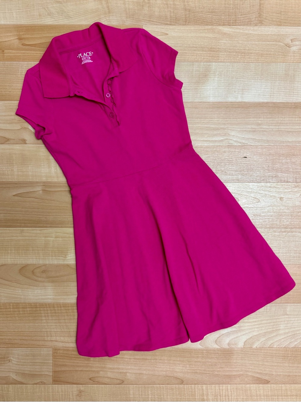 Children's Place Girls Polo Skater Dress Size 7/8 Magenta